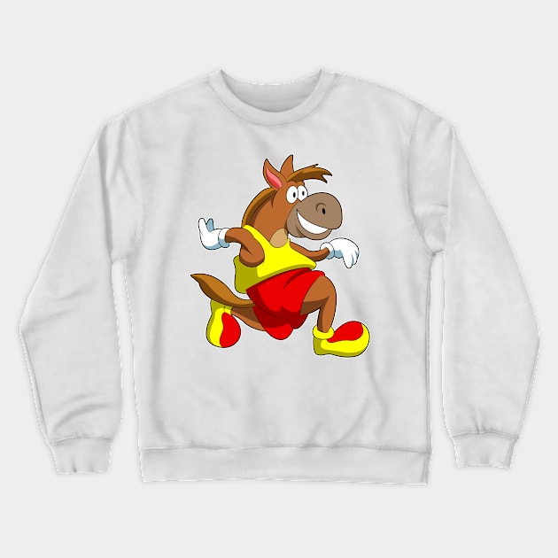 Horse at Running Crewneck Sweatshirt by Markus Schnabel